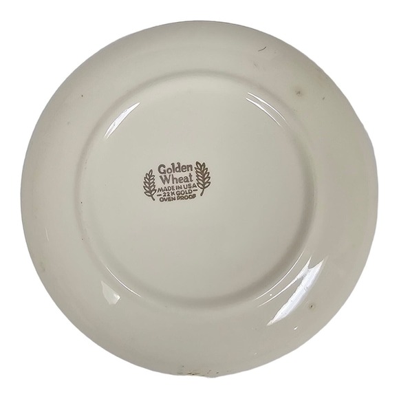 Vintage Golden Wheat 6" Ceramic Saucer Set of 4 - Picture 4 of 12